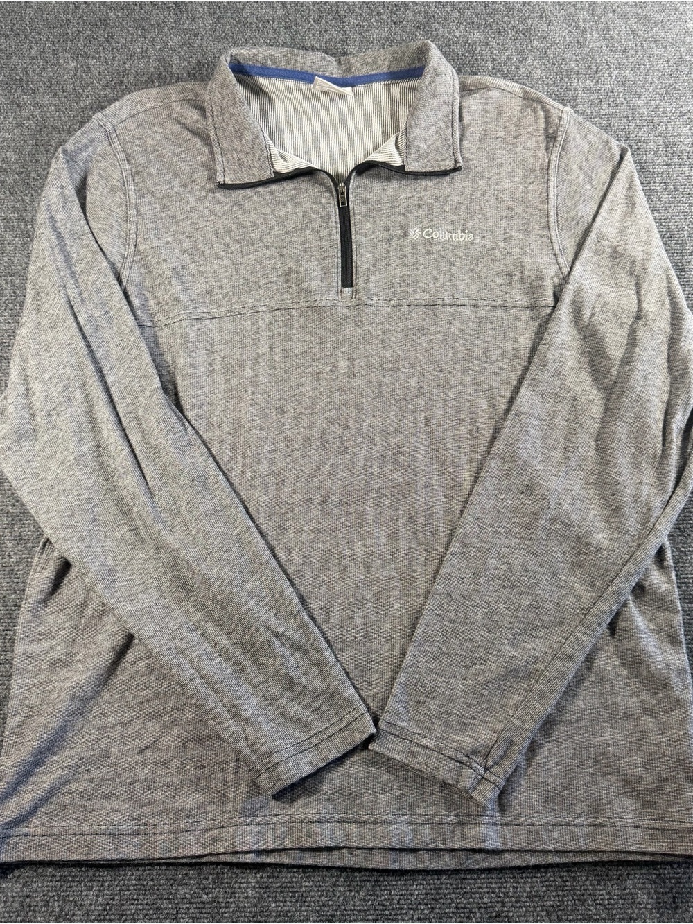 Columbia Men's Gray 1/4 Zip Lightweight Long Sleeve Pullover Size Large